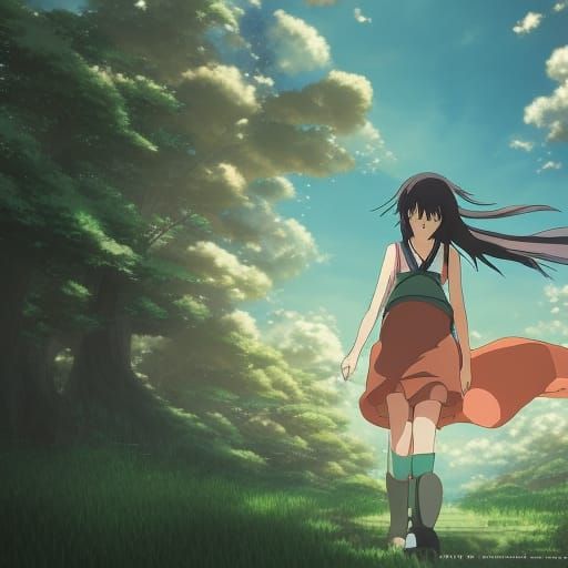 Anime Key Visual Inspired by Ghibli and Shinkai