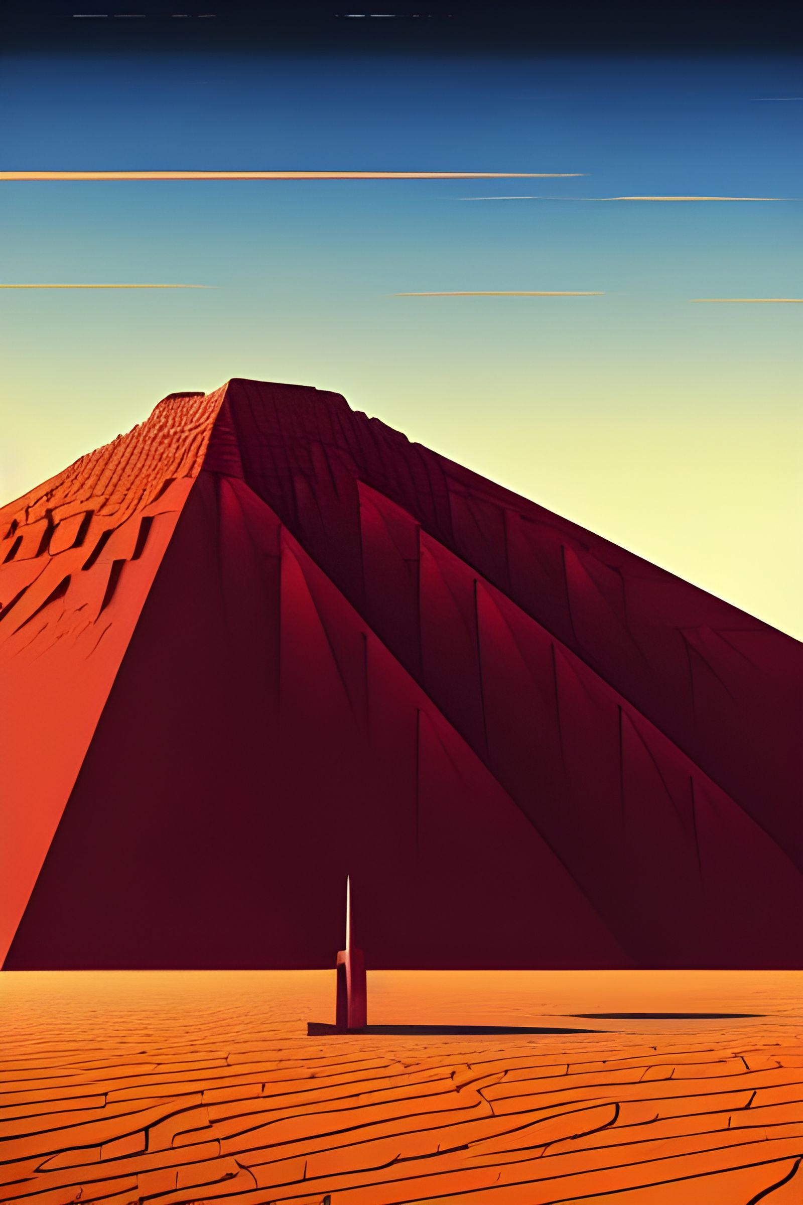 Desert Ziggurat: Photorealistic Digital Illustration