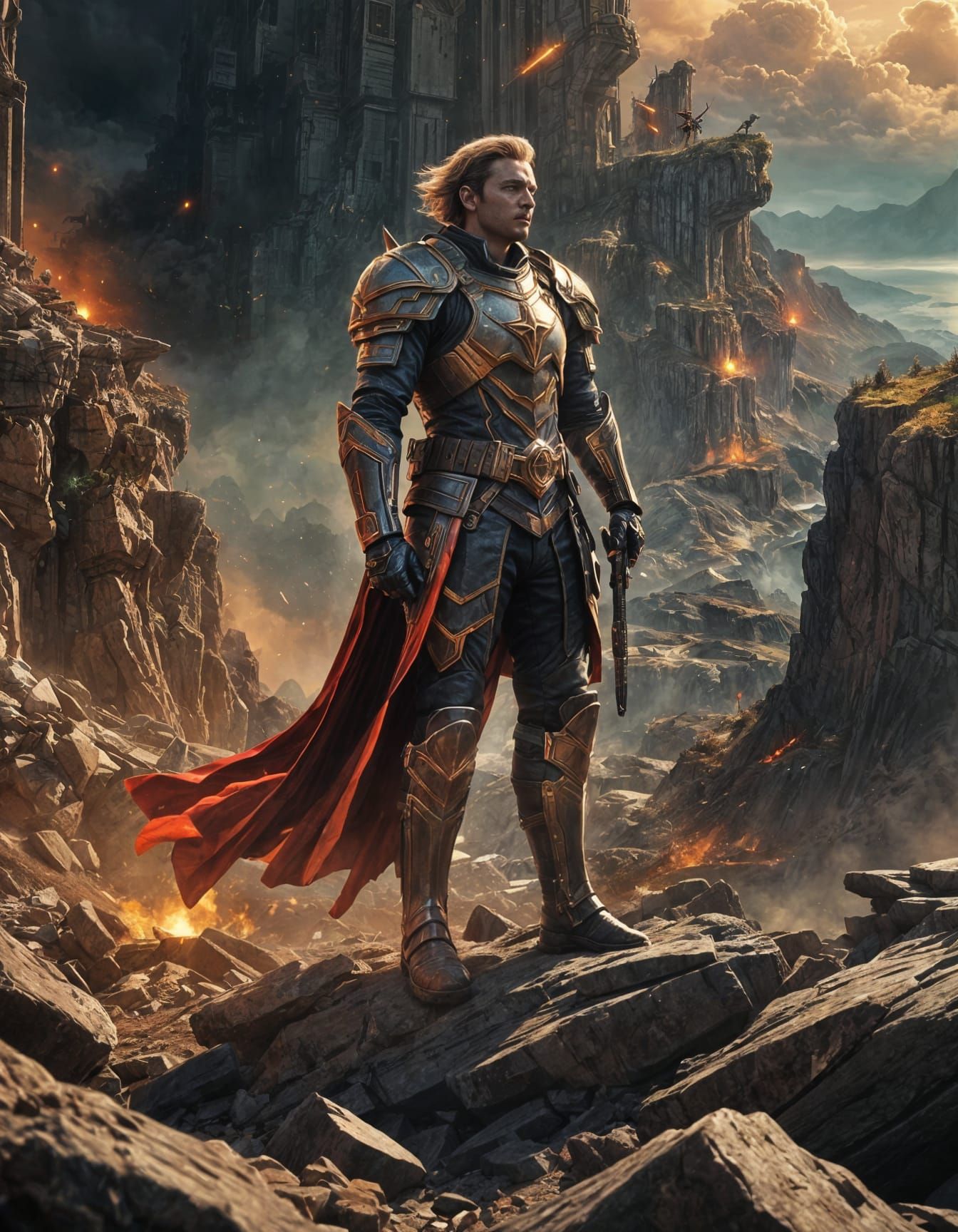 Hero at World's End: Digital Fantasy Art