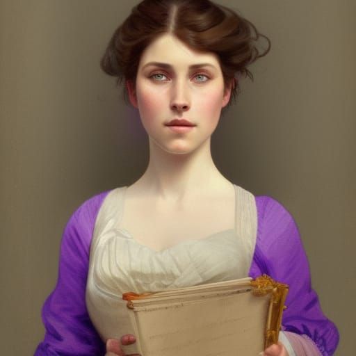 Victorian Woman Portrait in Art Nouveau Style