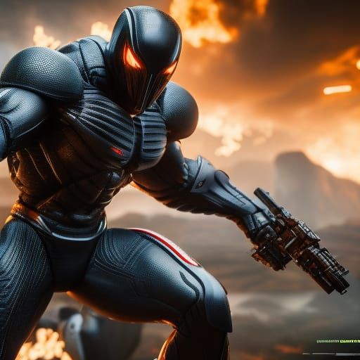 God of Chaos Unleashed in Hyperrealistic Cyberpunk