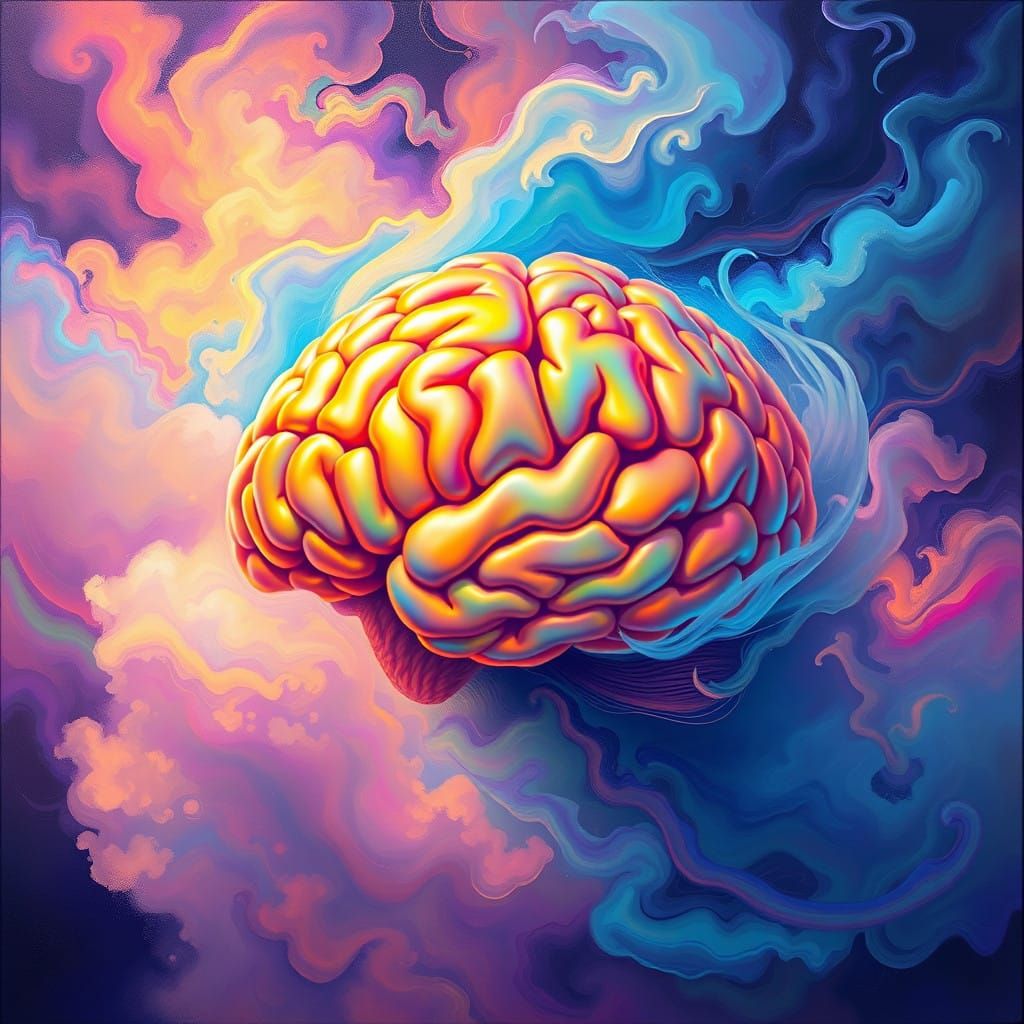 Iridescent Brain in a Kaleidoscopic Color Field