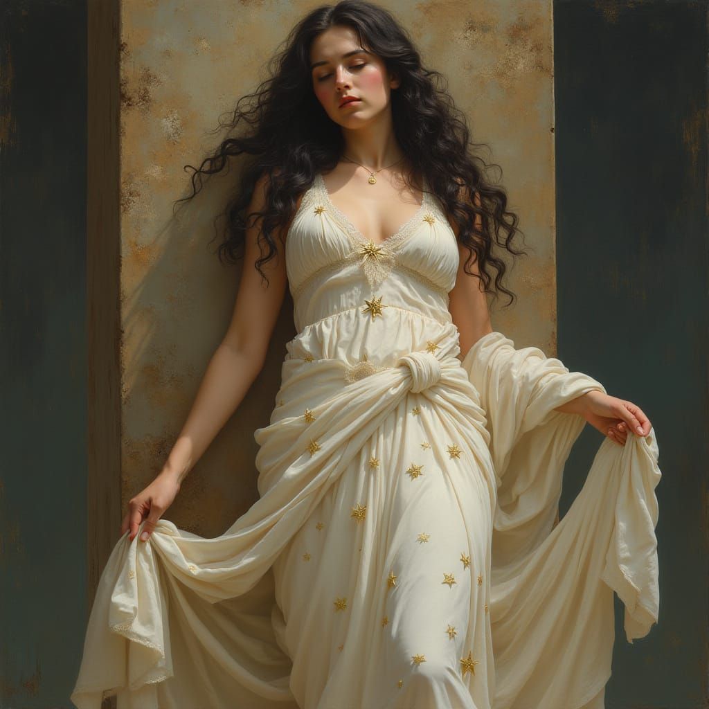 Ethereal Goddess of Memory in Elegant Robes