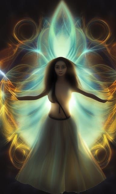 Magical Woman Emerges from Coalescing Energy