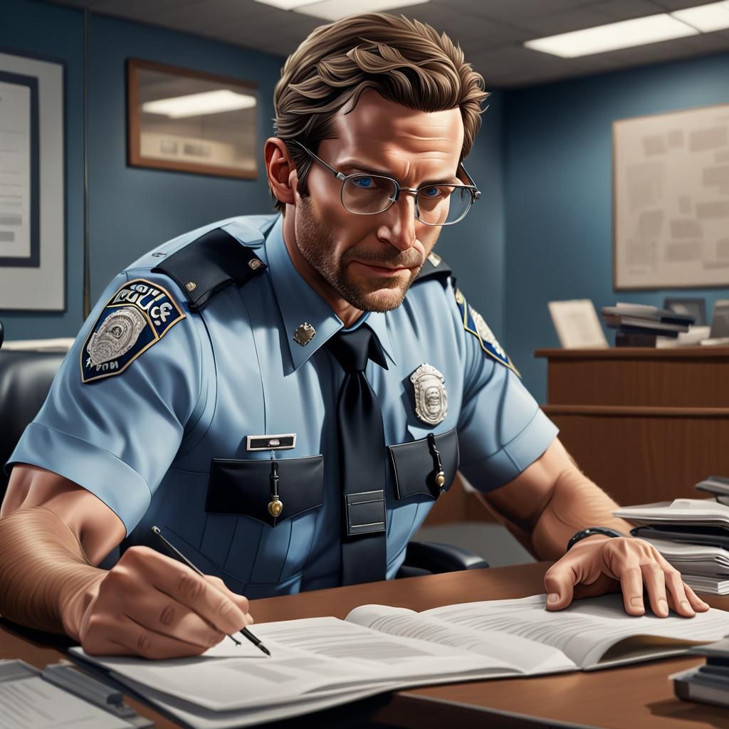Bradley Cooper as Police Officer: Hyperrealistic Portrait
