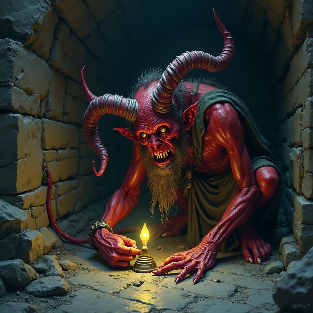 Ancient Demon Tries a Nightlight in Dark Lair