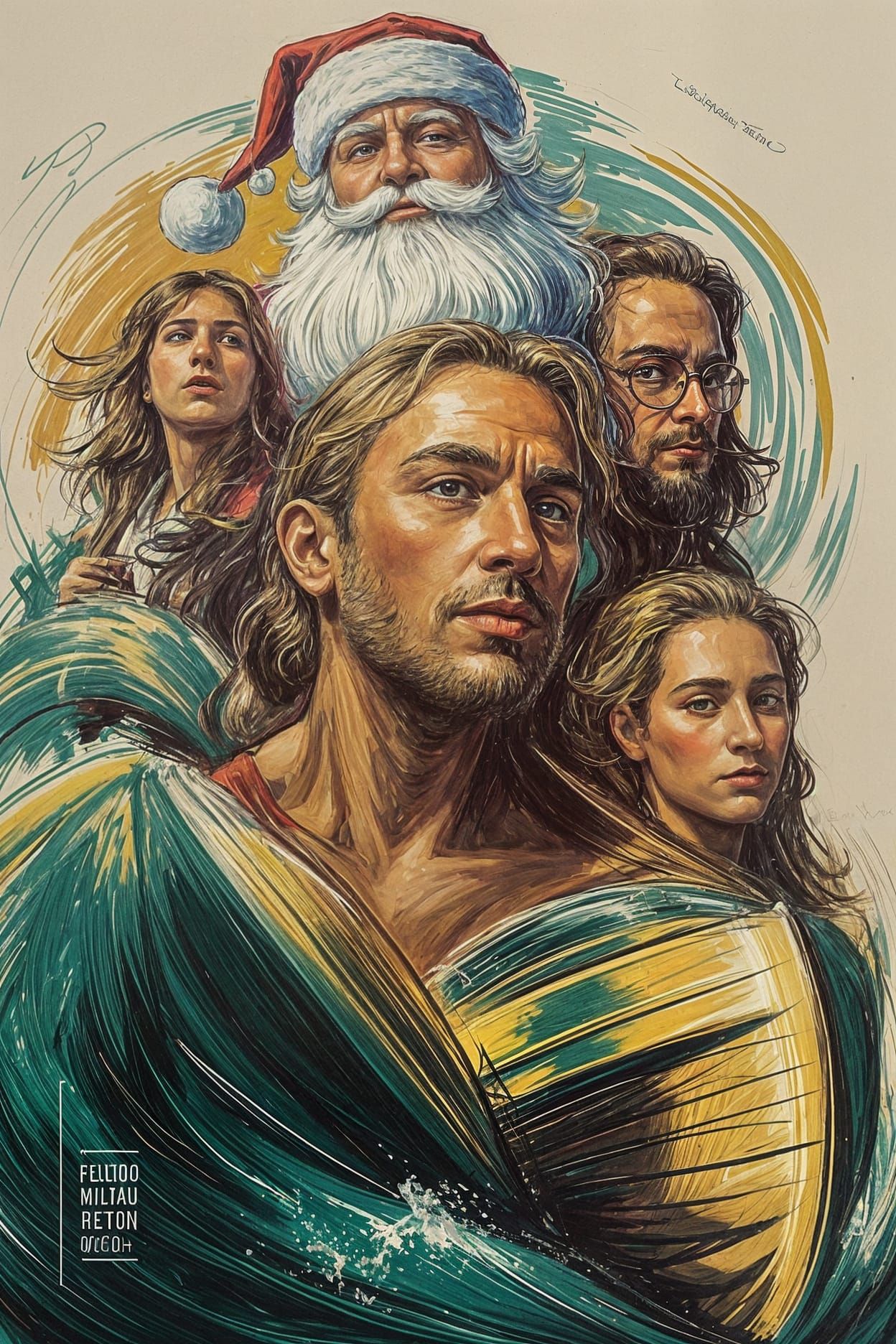 Santa Claus Surveys Motorboat Racers on Avenida Caracas in G...