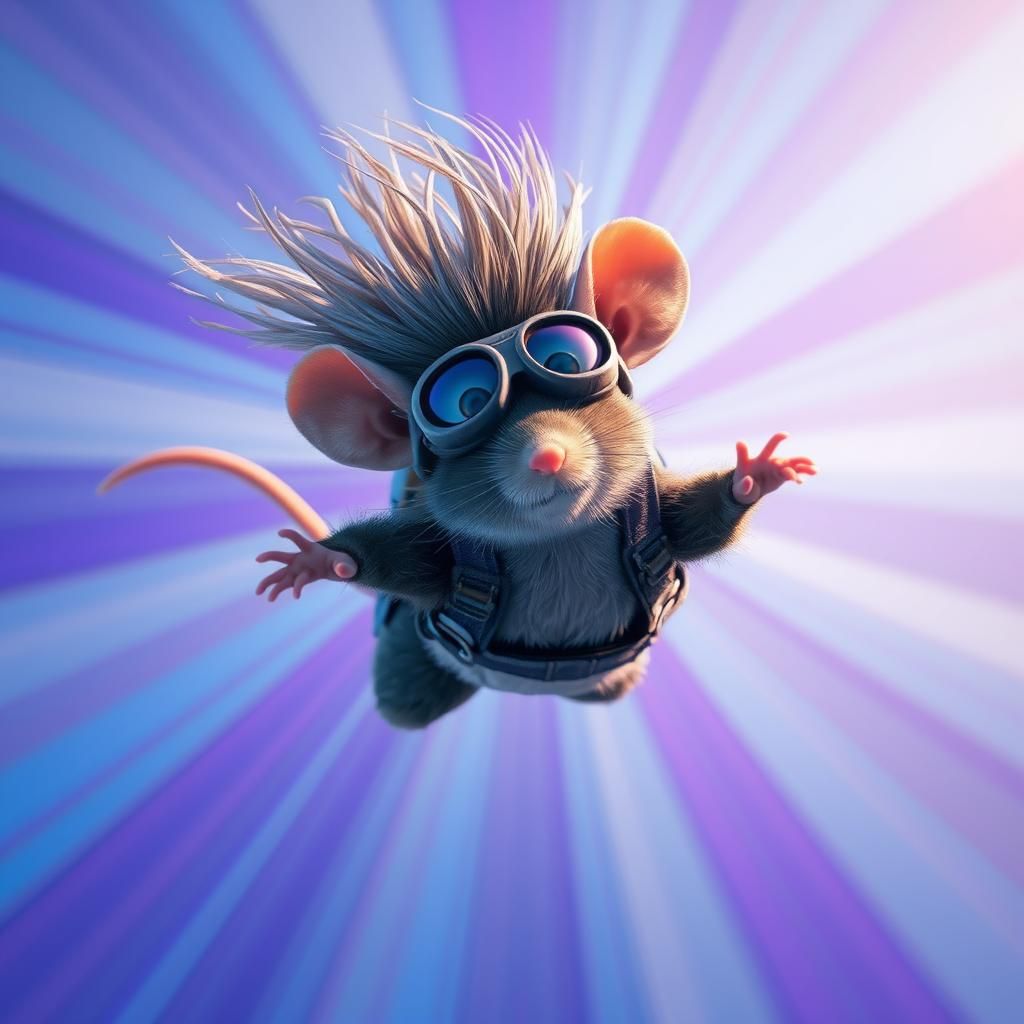 Mouse Skydiving in Sapphire and Amethyst Sky