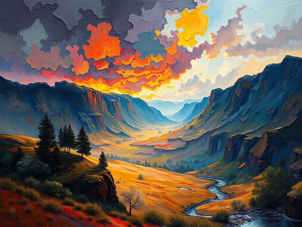 Epic Neo-Impressionist Digital Landscape