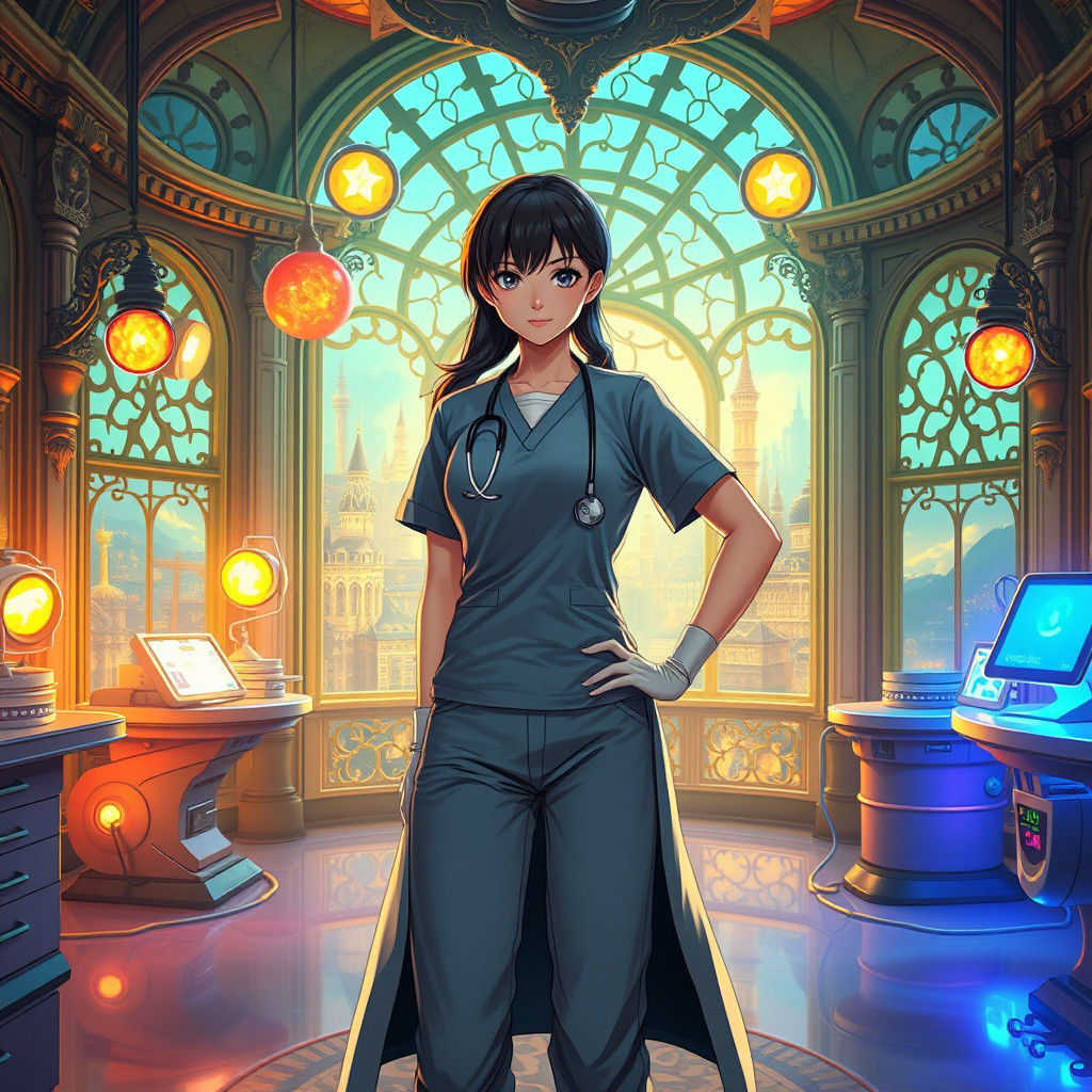 Anime Dentist in Hogwarts Scrubs: Fantasy Chamber