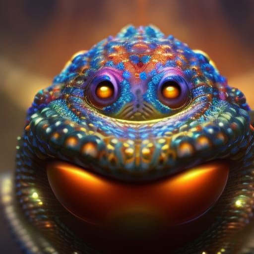 Adorable Pearlescent Octopus Creature: Digital Art