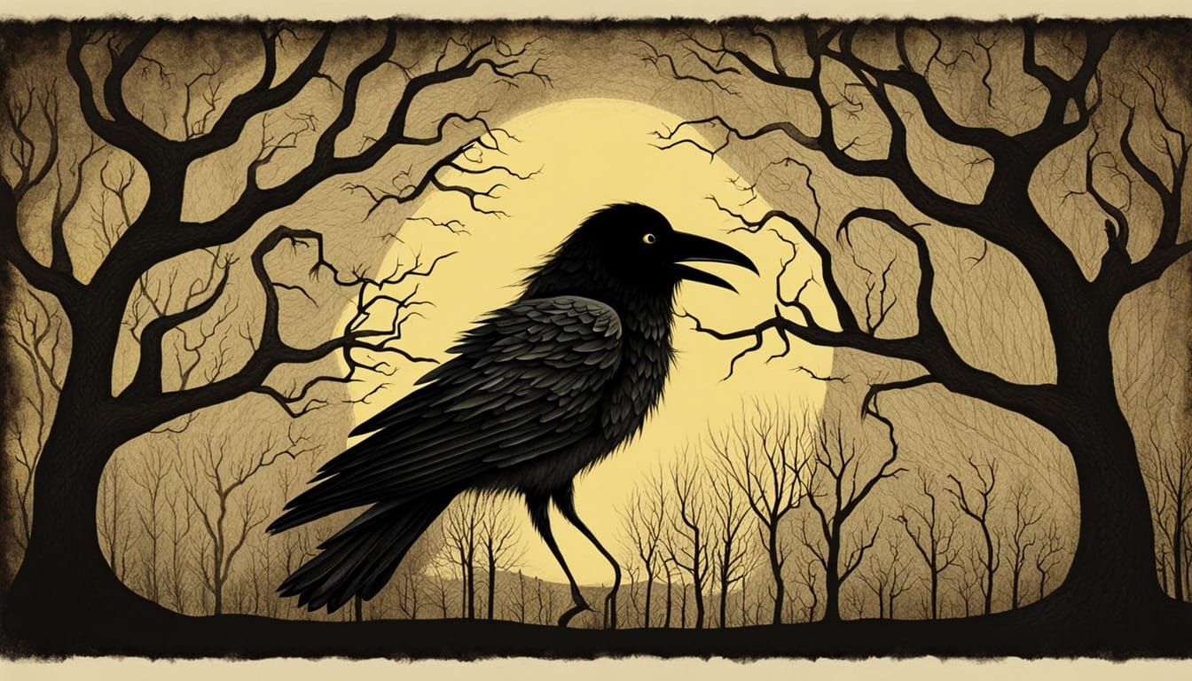 Ethereal Raven Nightmare in Dark Fantasy Style