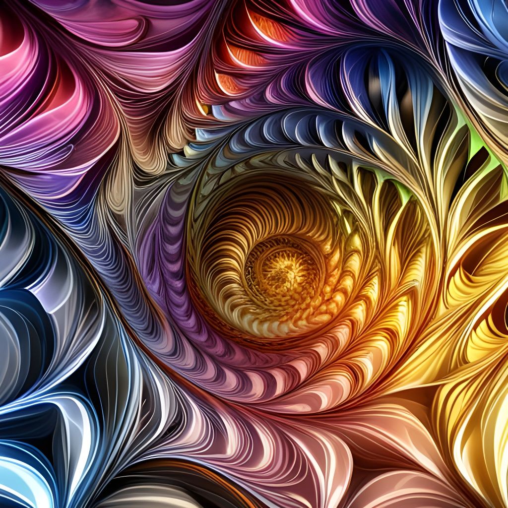 Luminous Transparent Fractal in Photography Style