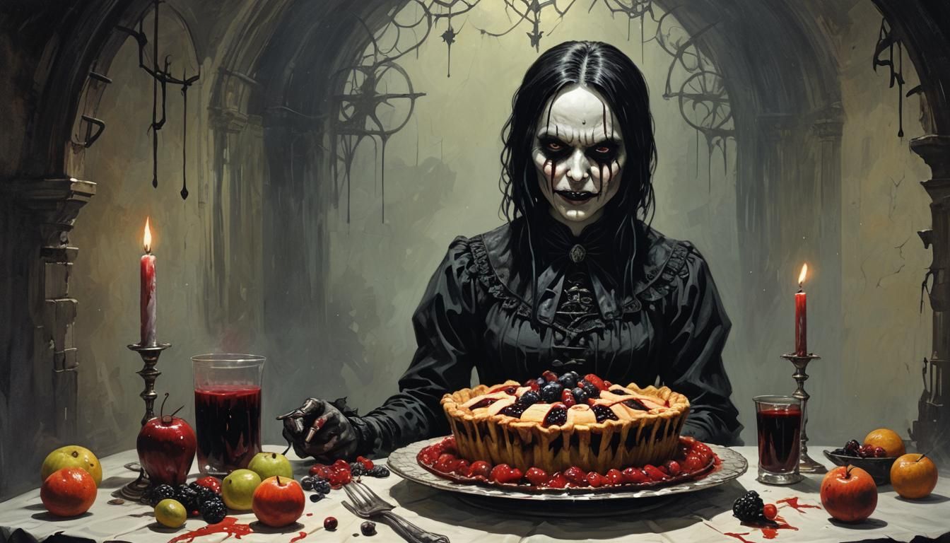 Sinister Gothic Fruit Pie Horror