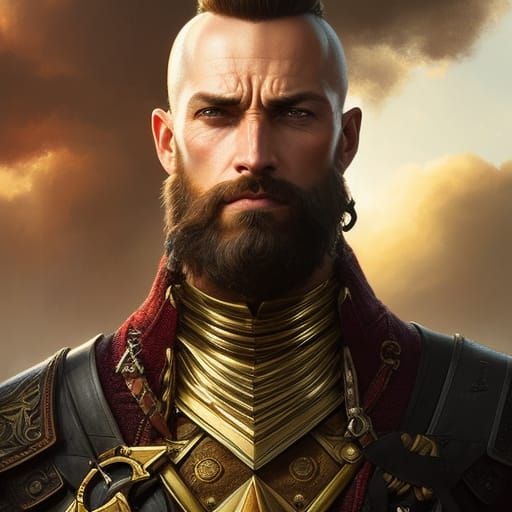 Medieval Pirate Captain in High Fantasy Portraiture Style