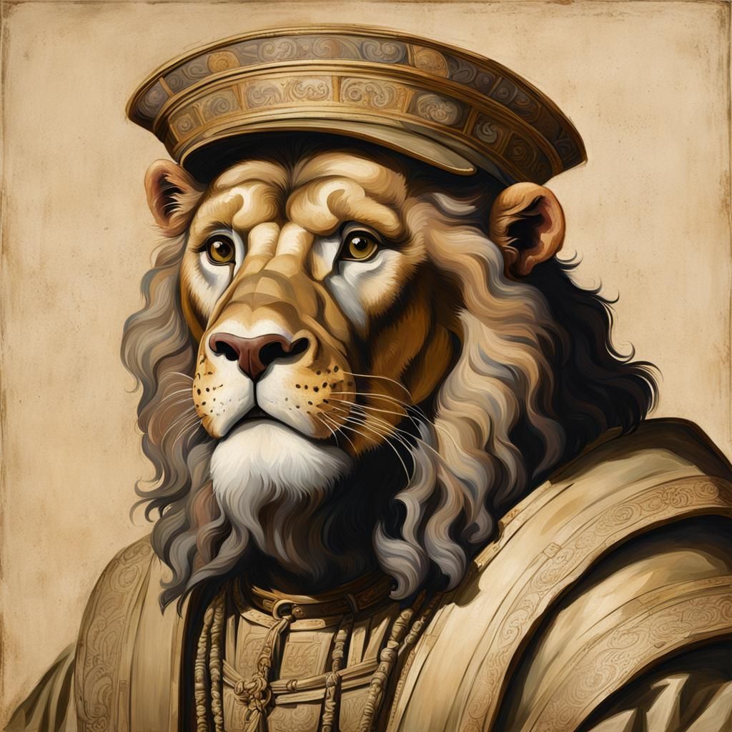 Lion Merchant Portrait in Renaissance Style