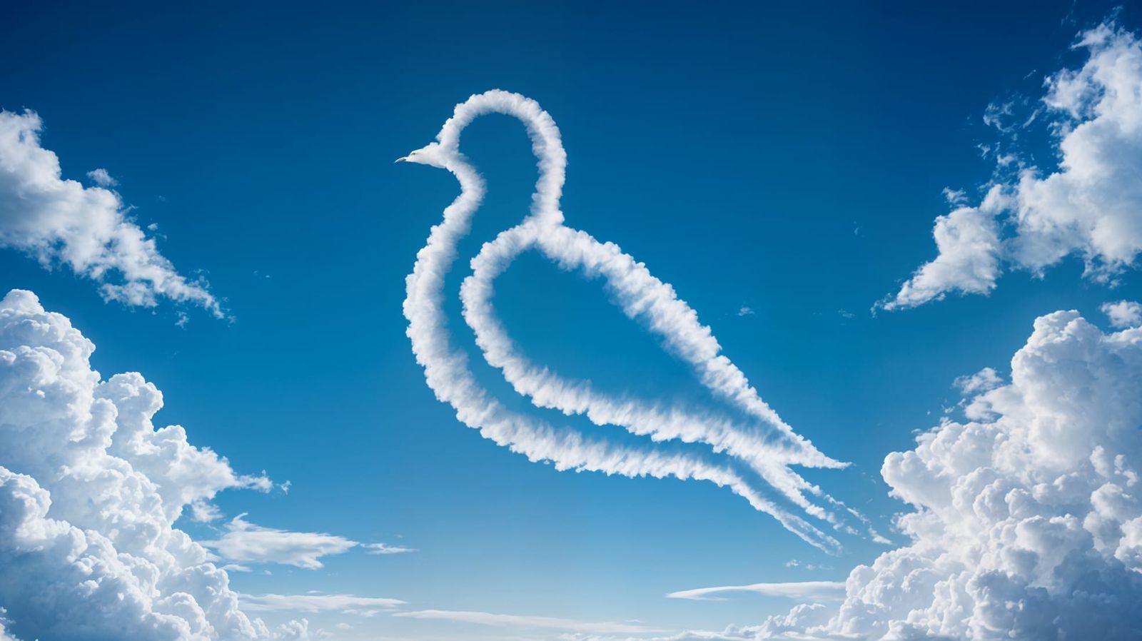 Abstract Cloud Bird in a Blue Sky