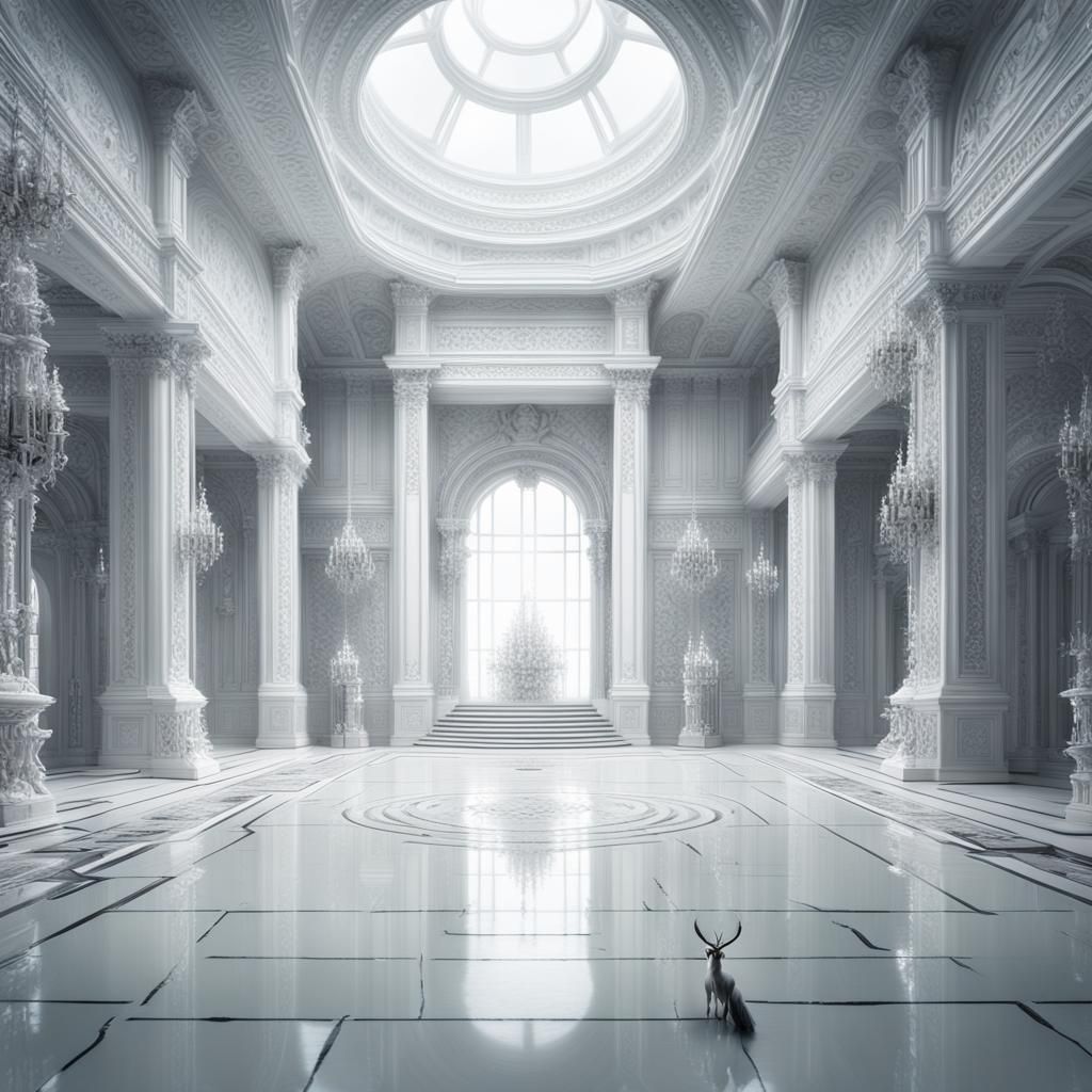 Dramatic White Room Digital Matte Painting