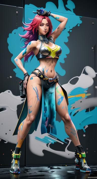 Nintendo Switch Girl in Cyberpunk Anime Style