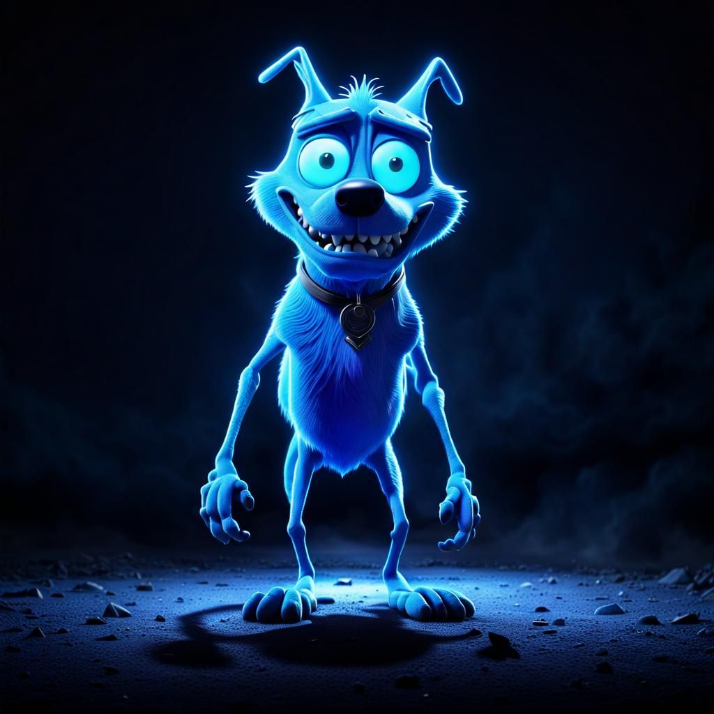 Mysterious Glowing Blue Creature 3D Render
