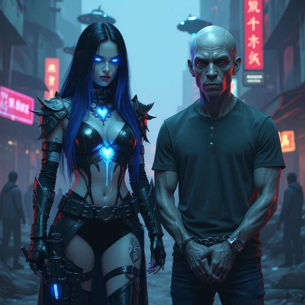 Gothic Sci-Fi Woman in Bratz Doll Aesthetic