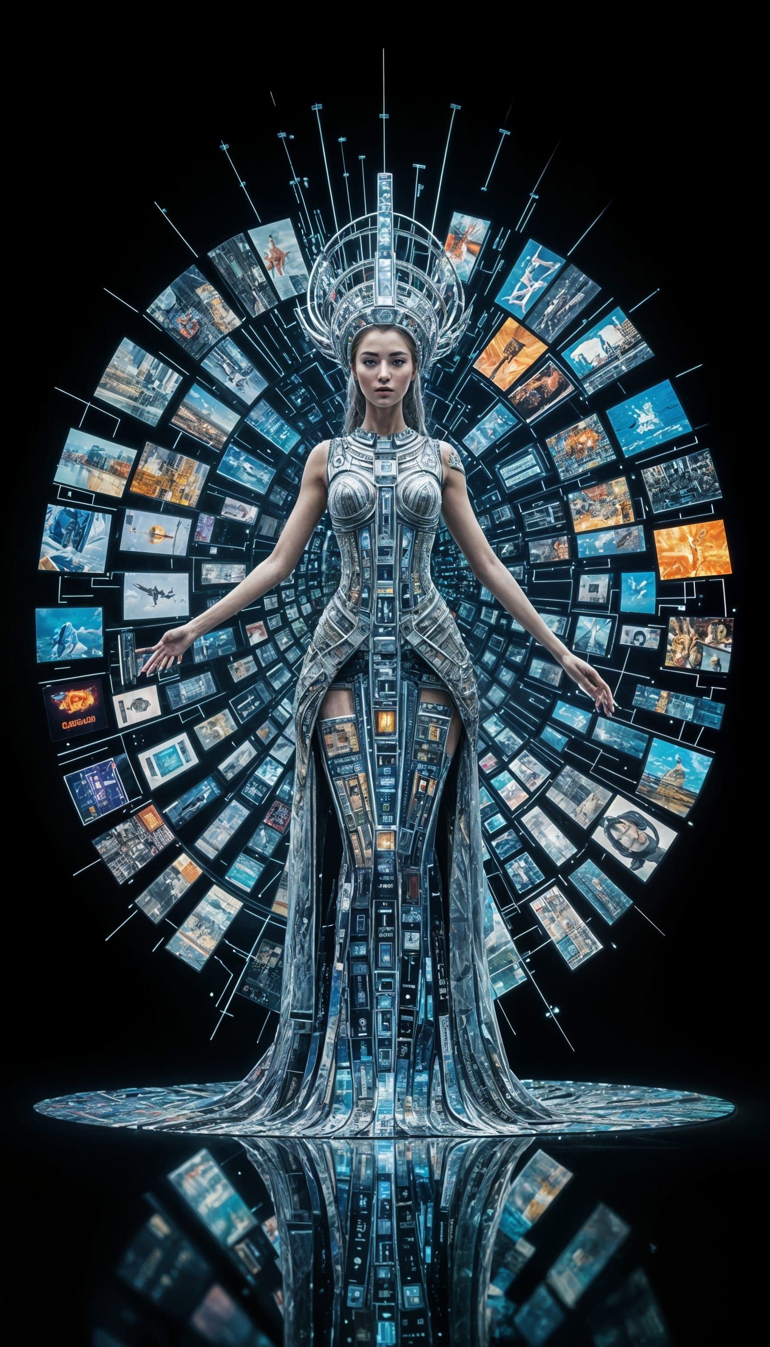 Futuristic Goddess of Media in UHD Screens