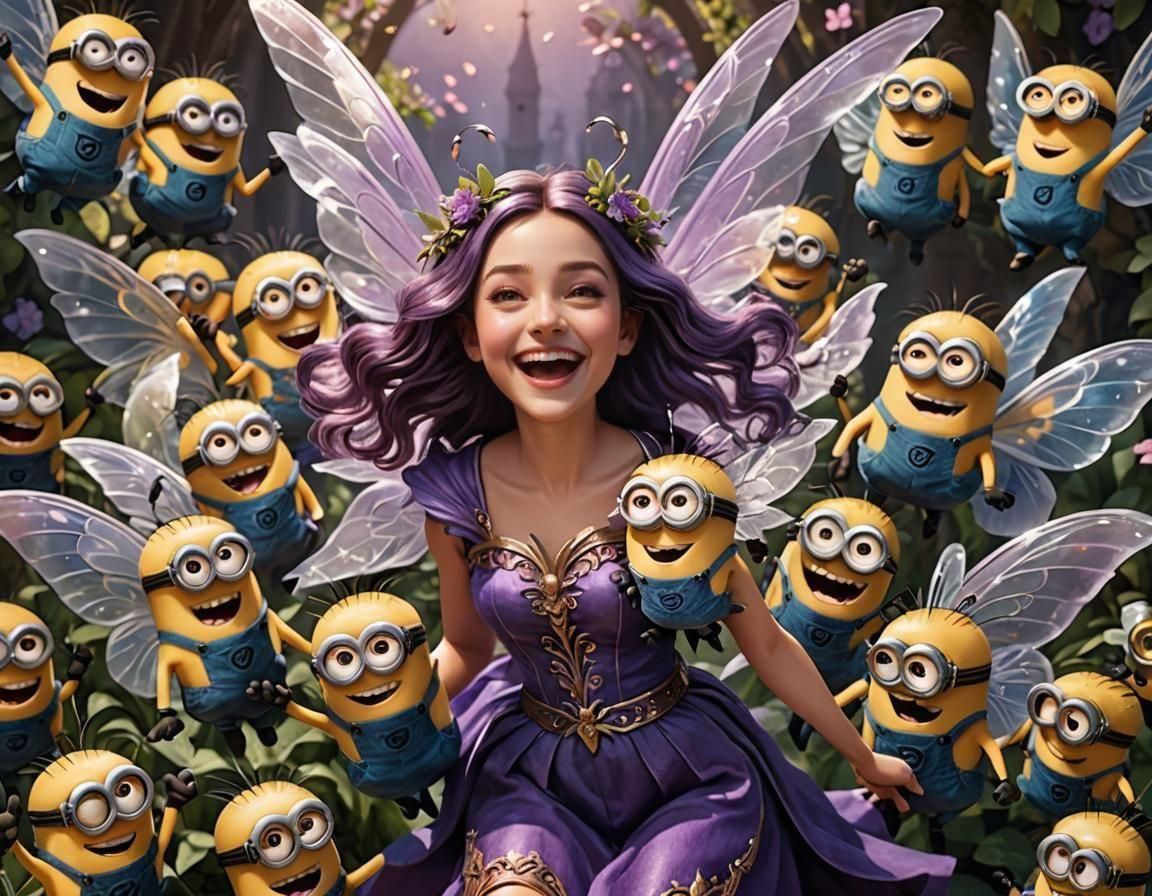 Minions surrounding a fairy