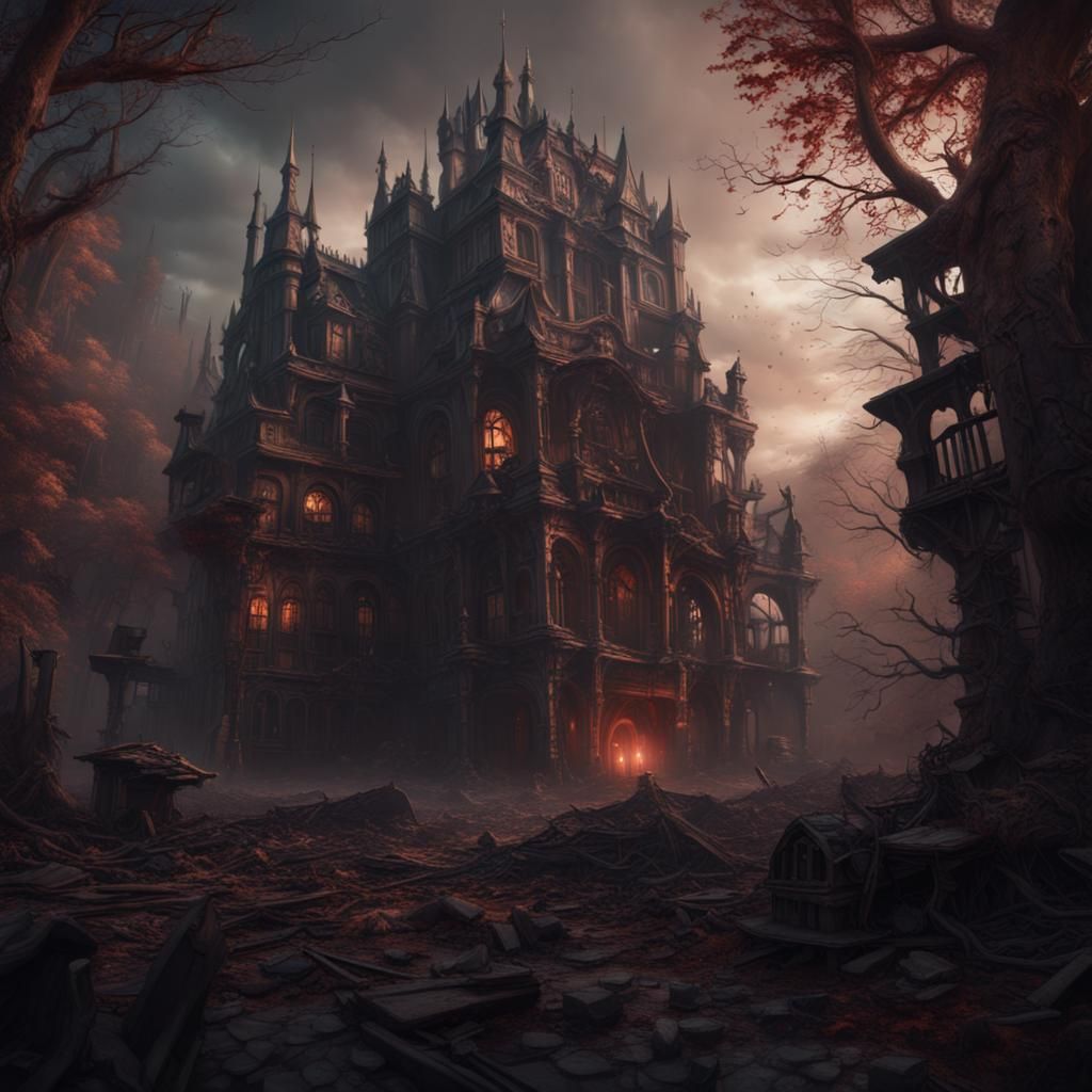 Fantastical Horror Scene in Detailed Matte Painting
