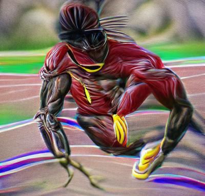 Artwork of a Man on Two Limbs