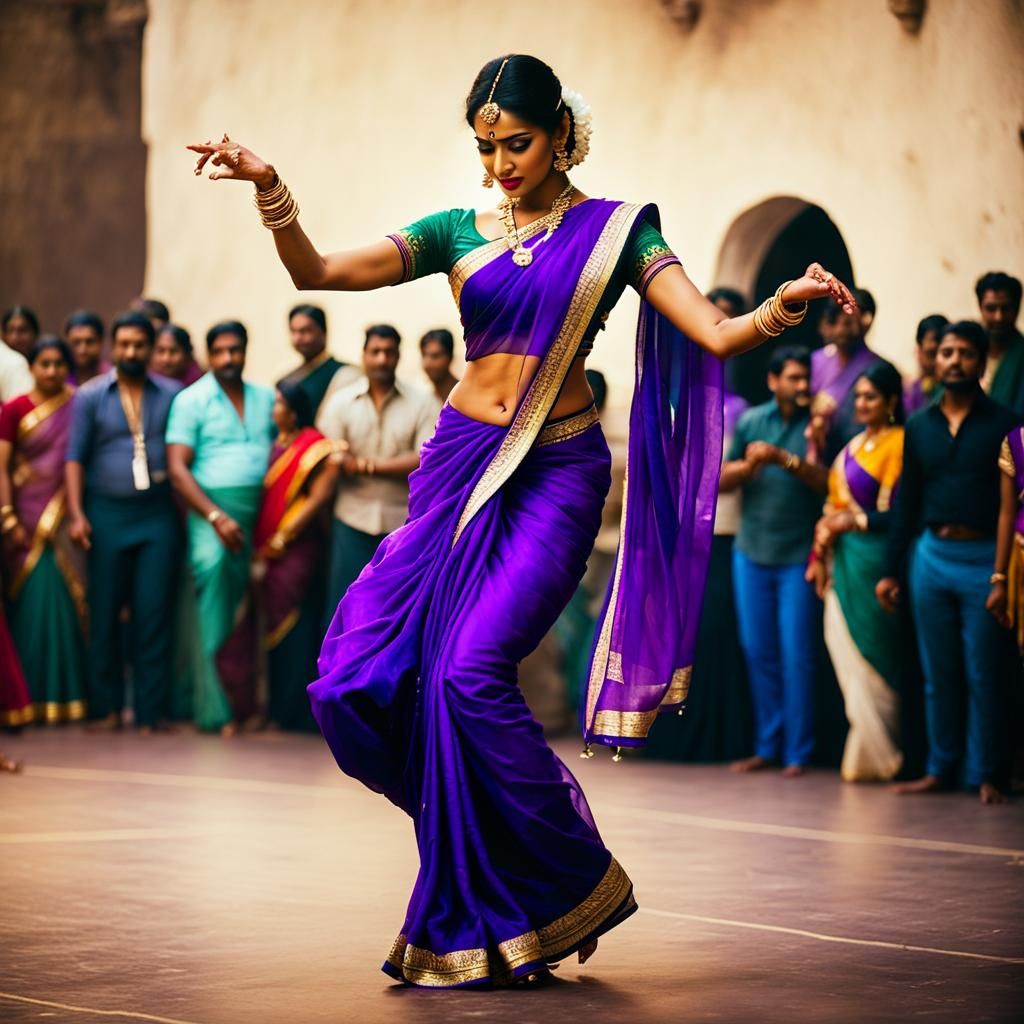 Graceful Indian Dancer in Bollywood Film Still
