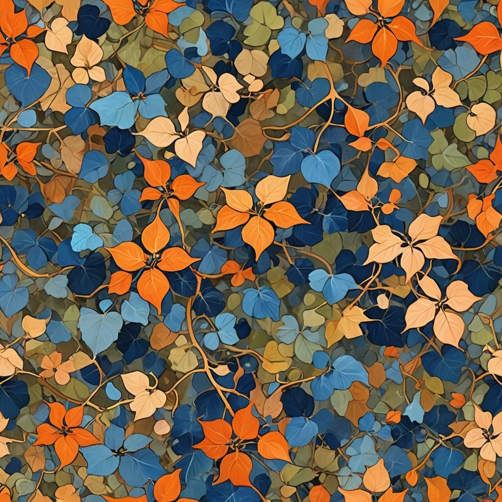 Abstract Expressionism: Intertwined Vines and Flowers