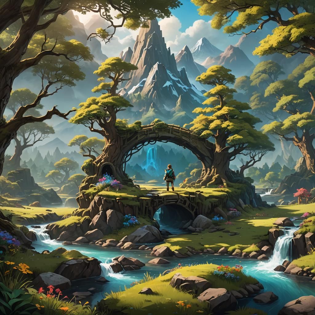 Link and Zelda Matte Painting in Unreal Engine 5