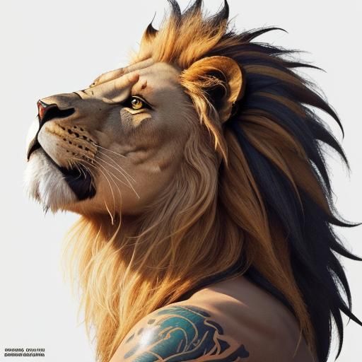 Hyperrealistic Lion Tattoo Concept Art