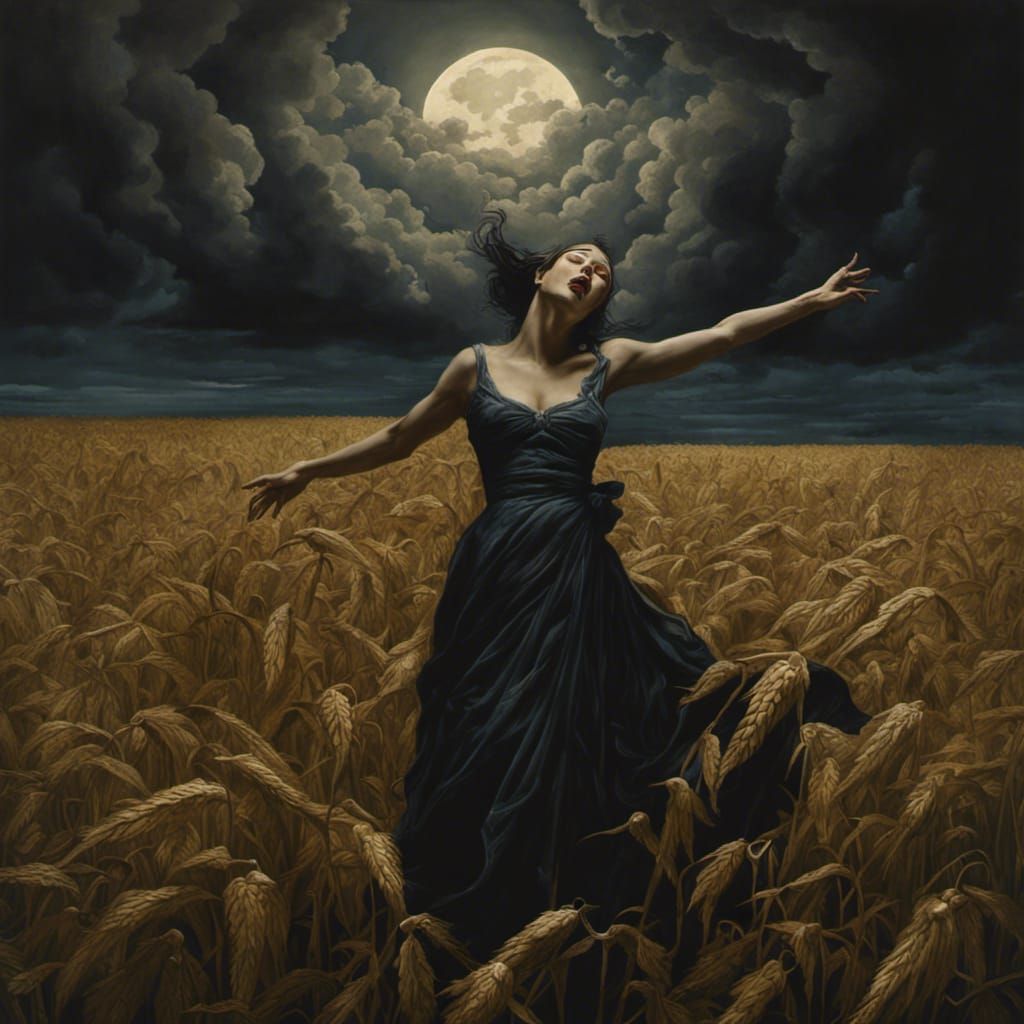 Insane Creature Dancing in Moonlight, Fantasy Art