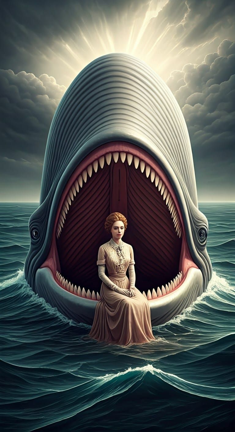 Woman in Whale's Mouth: Baroque Fantasy in 8K