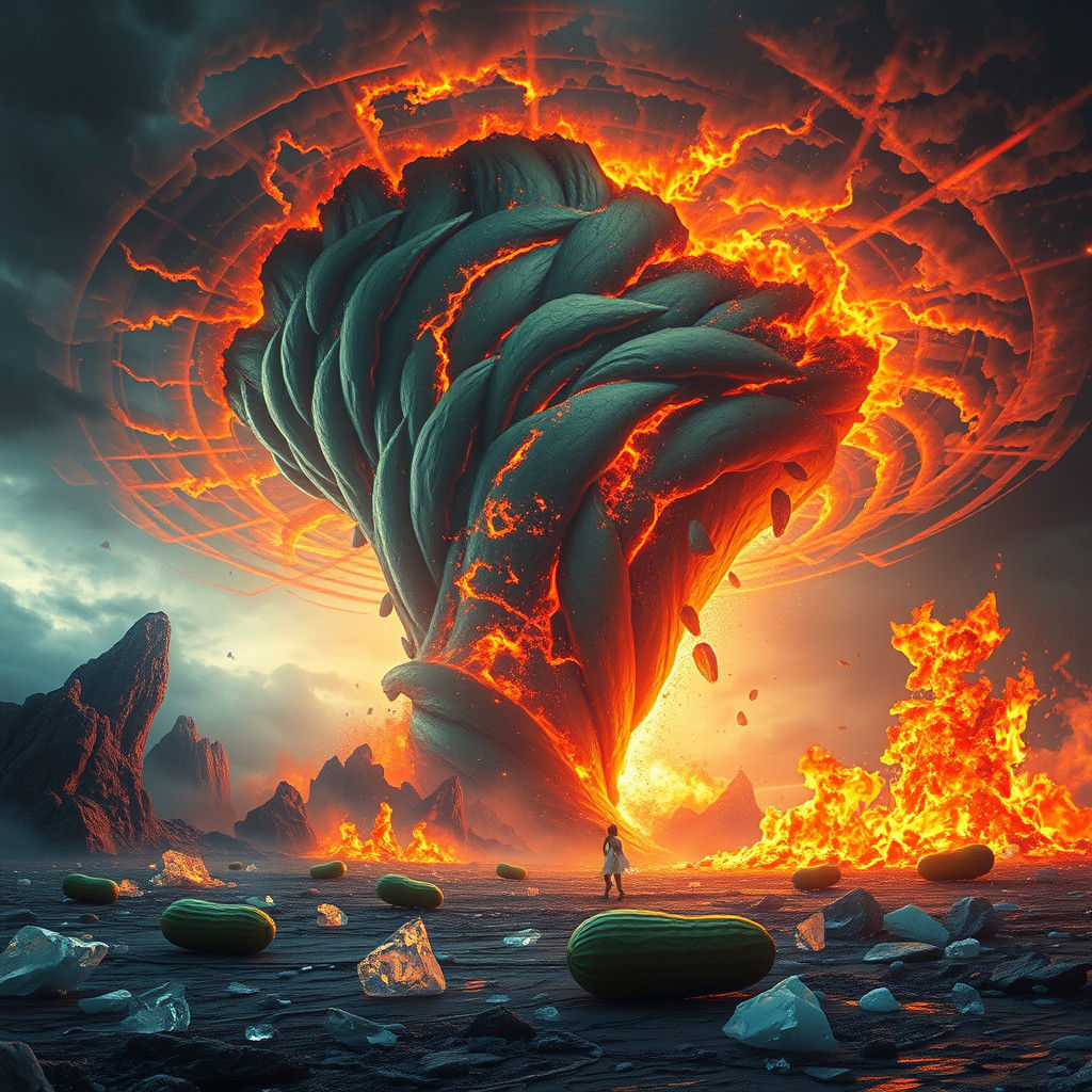 Apocalyptic Tornado with Fire, Ice, and Pickles