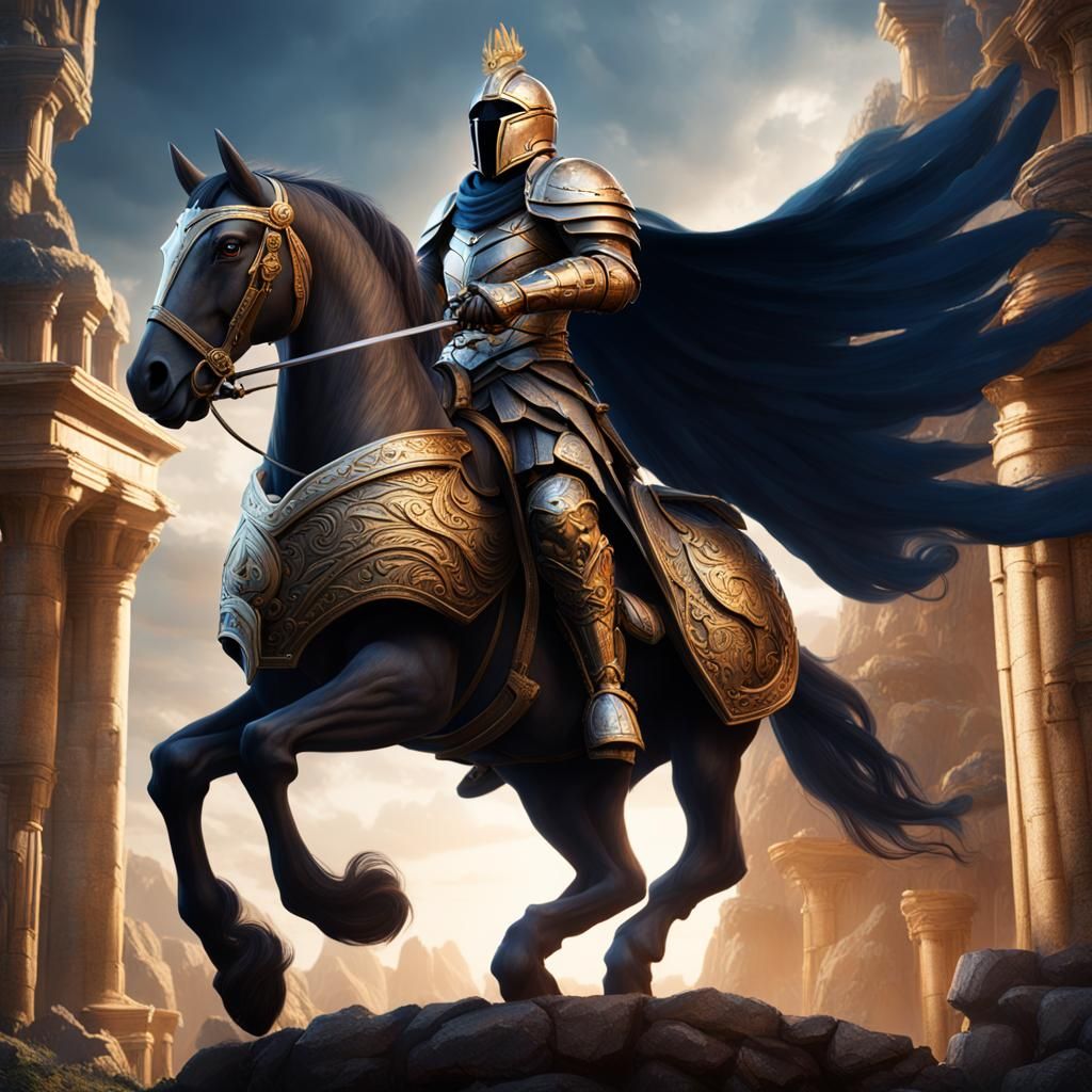 Knight of Pegasus: Athena's Protector in Detailed Art