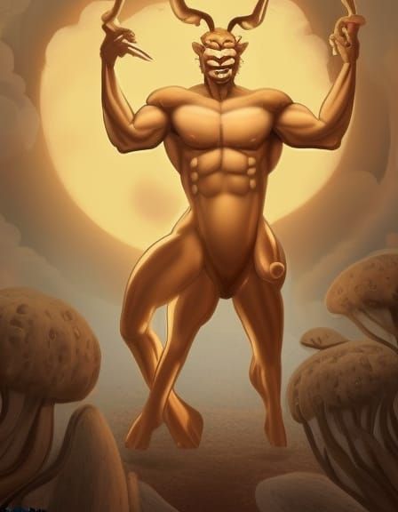 Golden Armored Centaur in a Fantasy Art Style