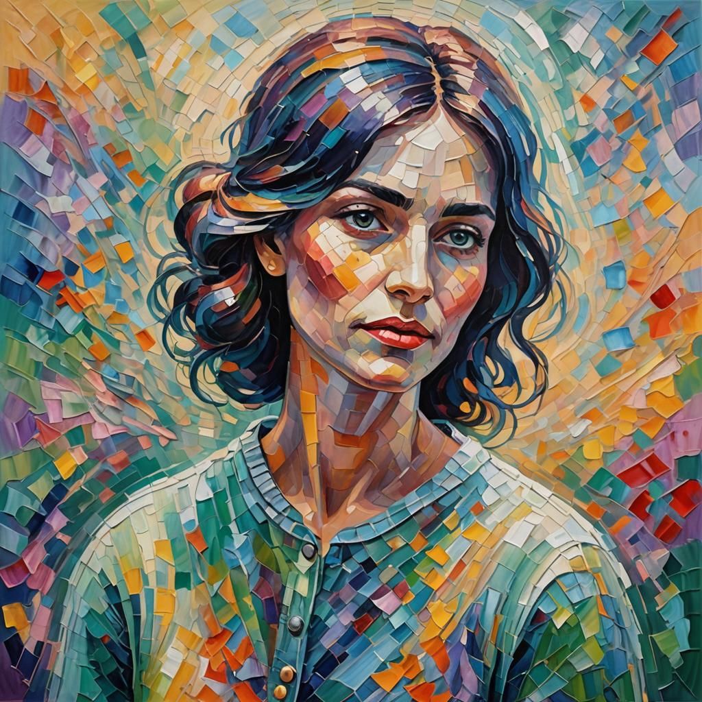 Ethereal Woman in Neo-Impressionist Expressionist Style