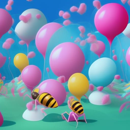 Teamwork: Ants and Honeybee in Candyland
