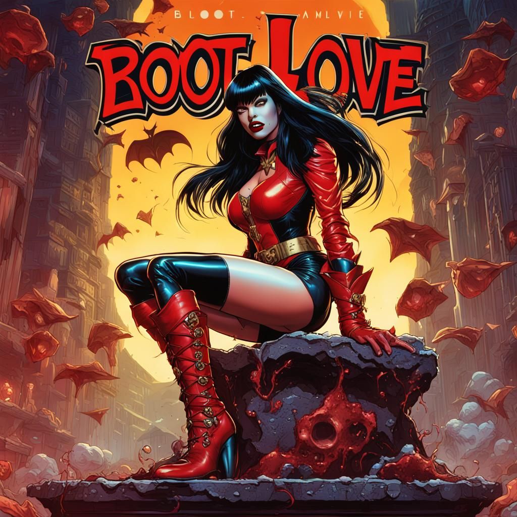 Vampirella on Boot Love Magazine Cover in Detailed Matte Pai...
