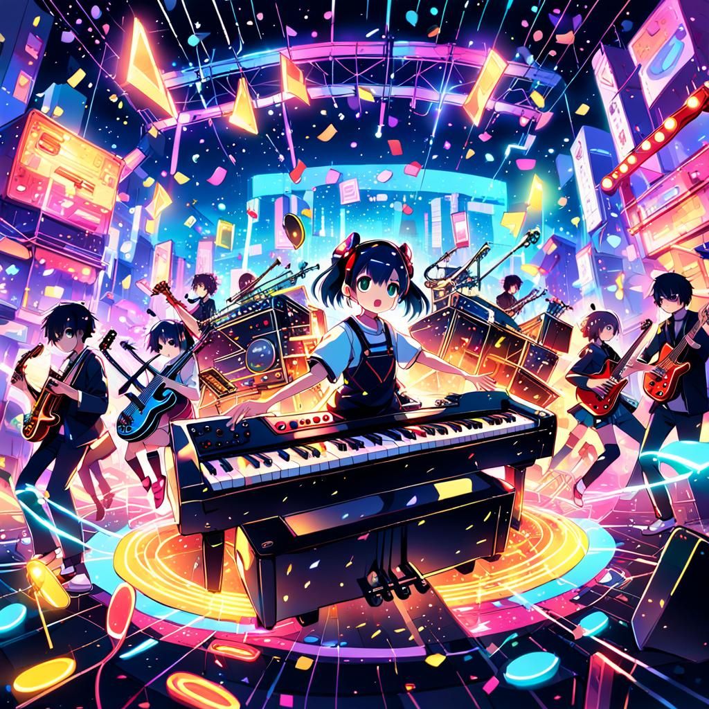 Electroswing Nightlife in Anime Art Style
