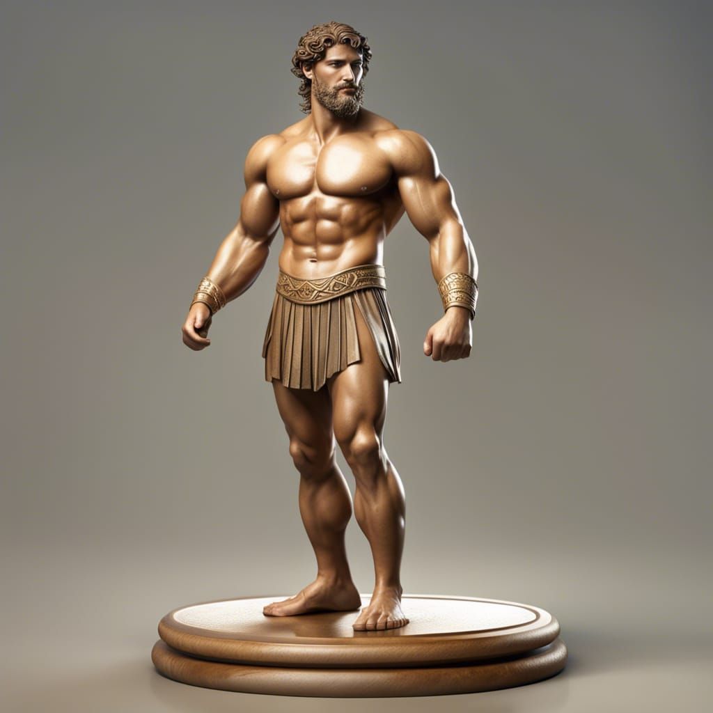 Young Greek Wrestling God Digital Art