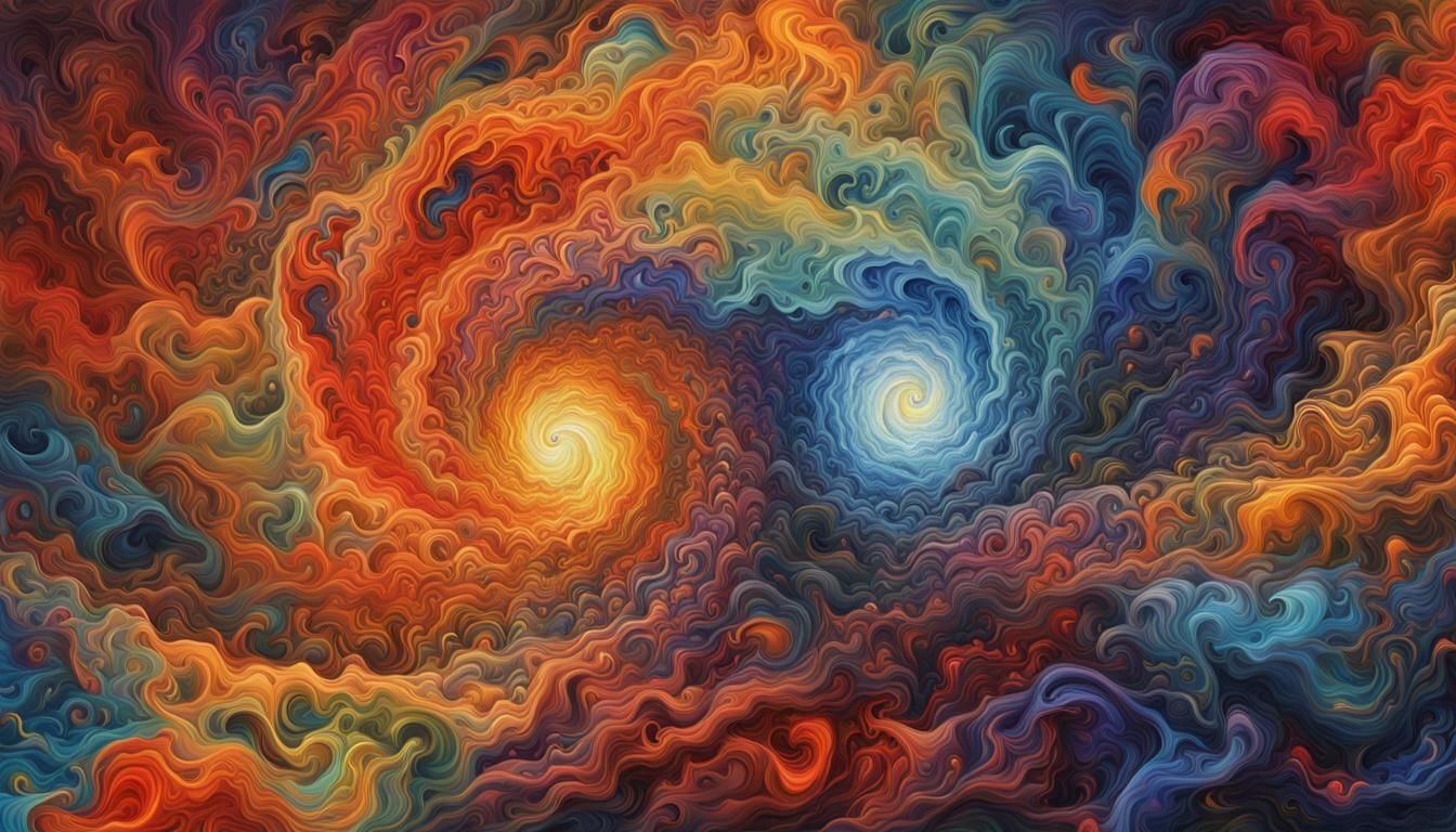 Vivid Psychedelic Star Cluster in Twisted Expressionist Art