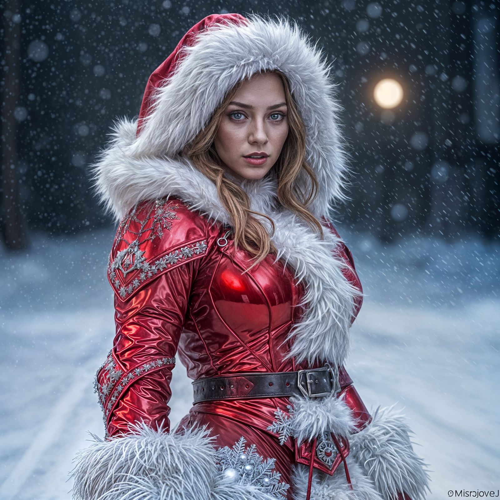 Dangerous Mrs. Claus in Shiny Red Armor