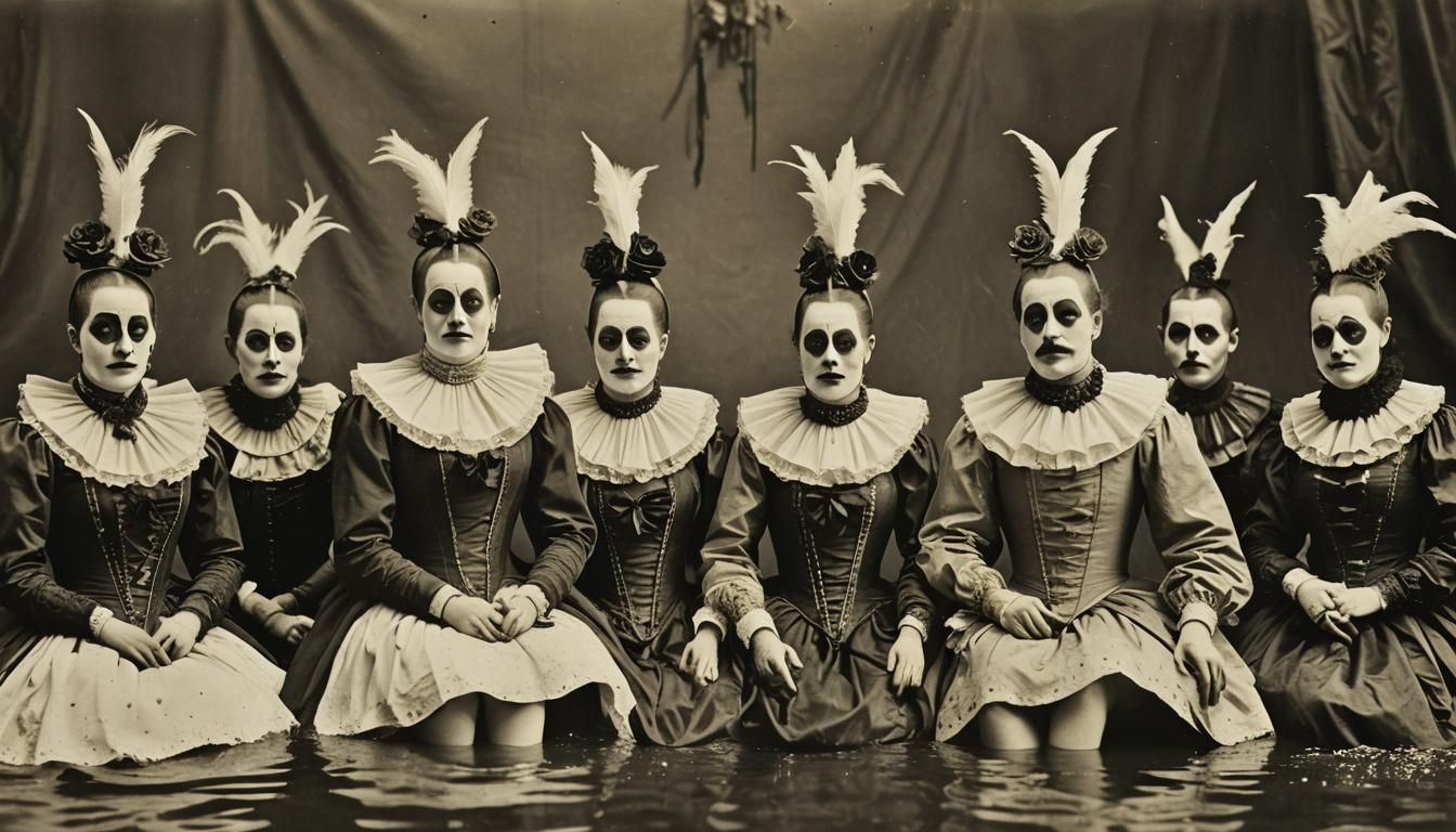 Vintage Circus Freaks in Dark Academia Horror Style