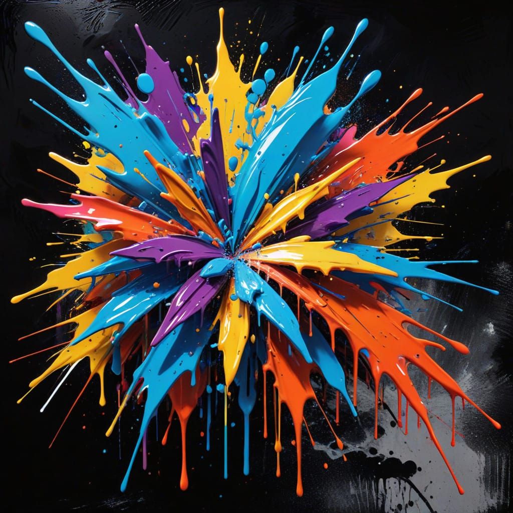 Vibrant Pop Art Explosion in High Contrast Color