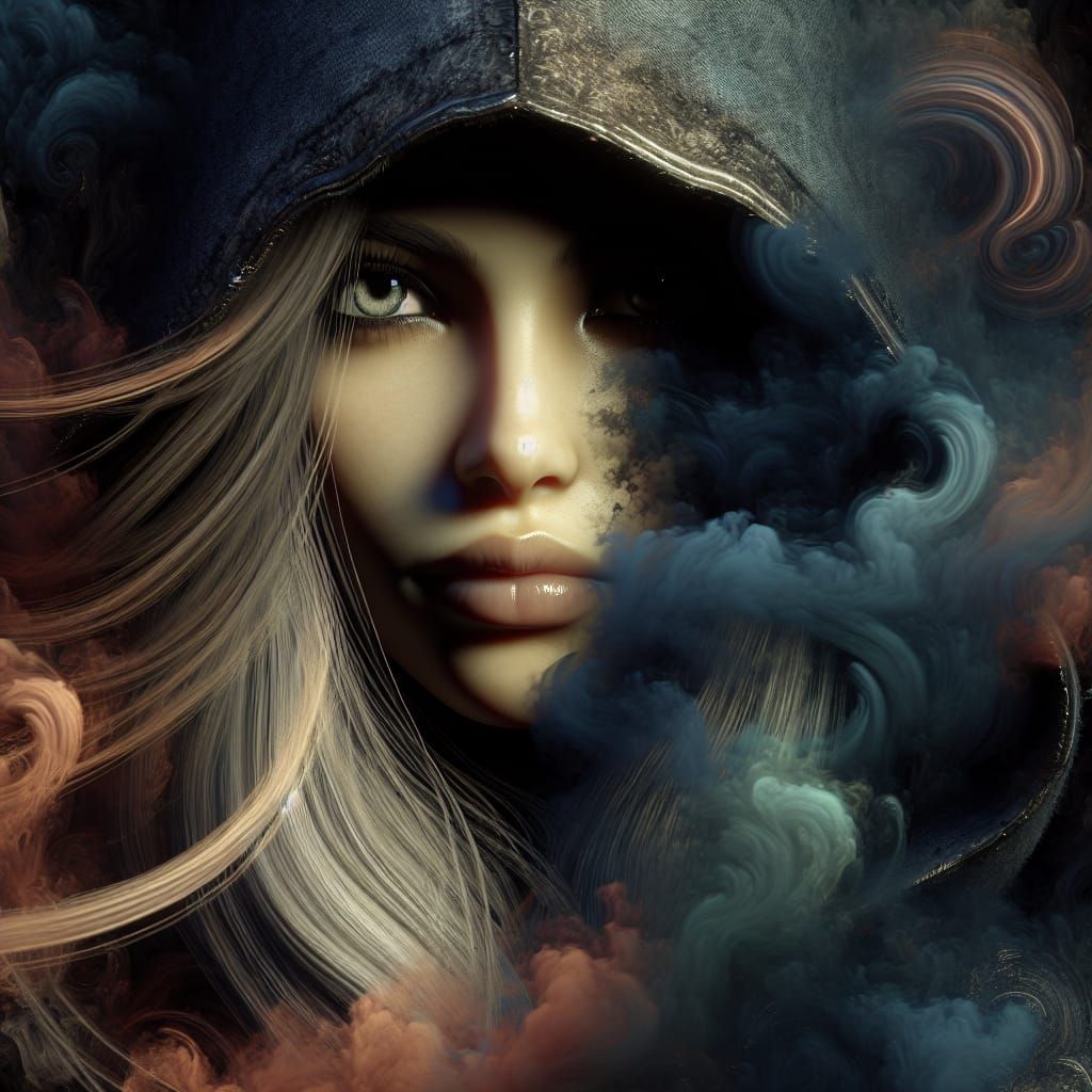 Hispanic Assassin in Fantastical Matte Painting