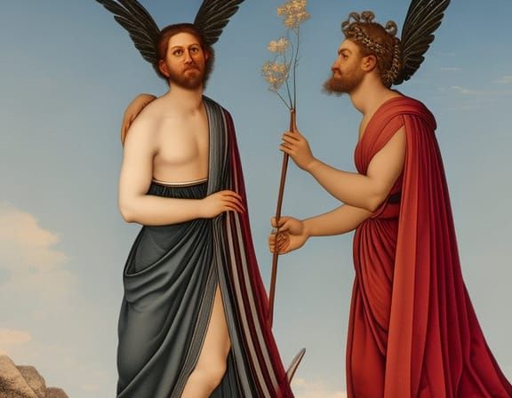 Angelic Kiss: A Renaissance-Inspired Cosmic Embrace