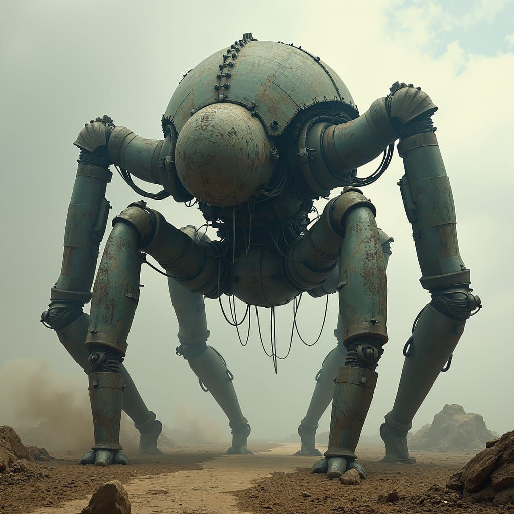 Quadrupedal Mechanical Creature with Razor Blades